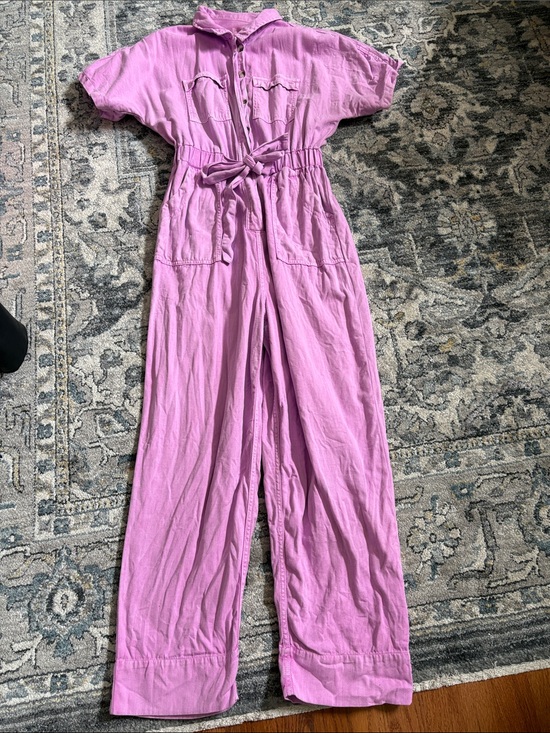 Universal Thread Pants - Universal Thread Pink Short-Sleeve Tie-Waist Jumpsuit